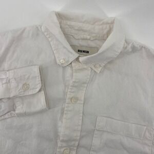 Buck Mason Button Down Shirt Mens XS White Cotton Long Sleeve BM13001.145